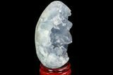 Crystal Filled Celestine (Celestite) Egg Geode - Madagascar #100062-2